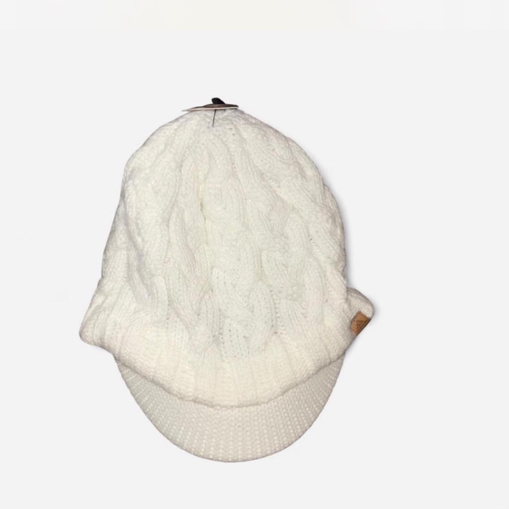 White Cable Knit Cap